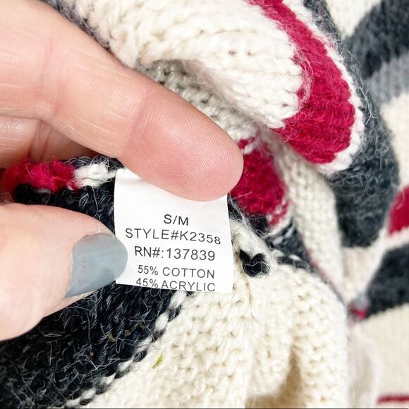 Debut Button Cardigan Poncho Sweater High Low Fringe Unique Fashion - Picture 6 of 7